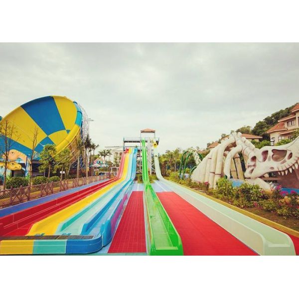 Outdoor Speed Water Slide Aqua Water Park Swimming Pool Commercial Slide Blue Color