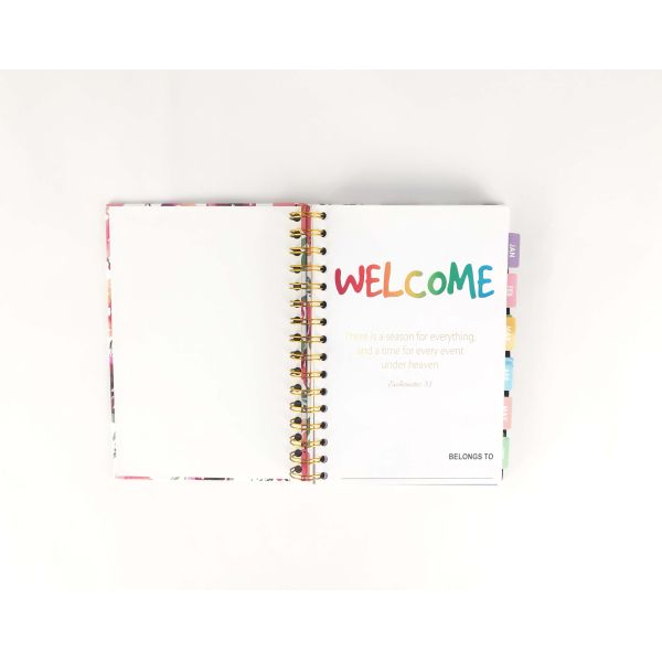 Gold Spiral Binding Academic Year Planner with Work Management and Organized Planning