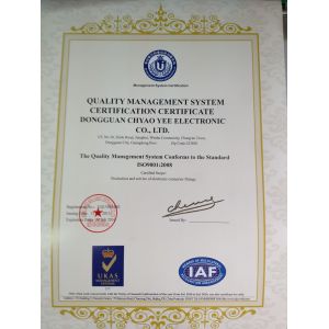 Dongguan JVT Connectors Co., Ltd Certifications
