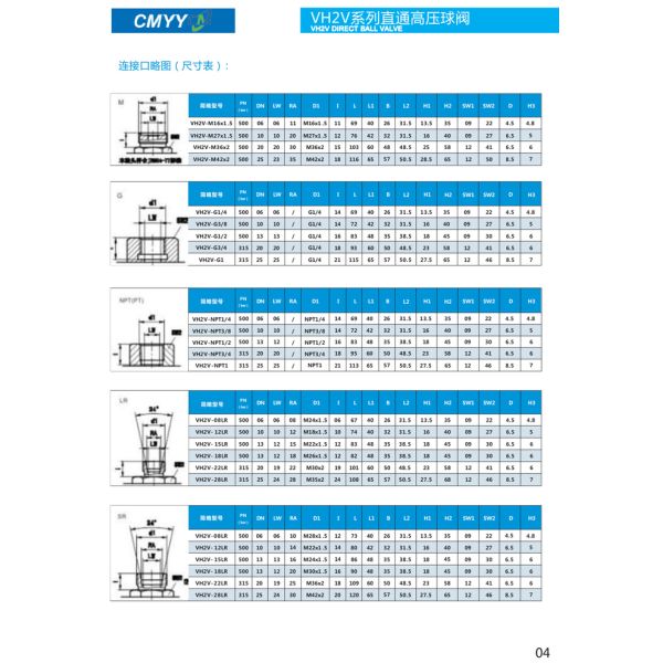 EXW Thread Straight Hydraulic Ball Valve High Pressure Cut-Off Valves