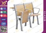 Wooden College Student Desk And Chair Set With Aluminum Frame