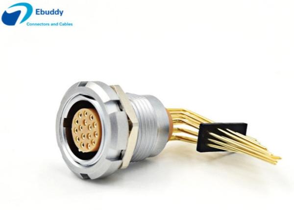 16pin Right Angle PCB Socket Lemo ECG 16pin Receptacle With Two Nuts ECG.1B.316