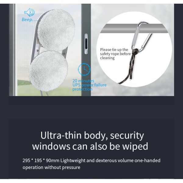 24V 80W Smart Window Cleaning Robot with 120-150 Min Runtime