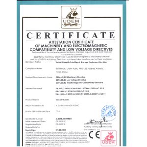 Anhui Huayide Intelligent Storage Equipment Co., Ltd. Certifications