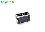 1X2 8P10C TAB Down RJ45 Ethernet Connector With LED