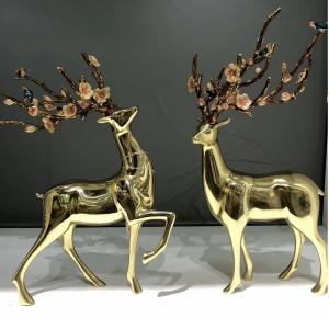 Quality Colour Changeable Metal Deer Sculpture Decorative Art Craft for sale