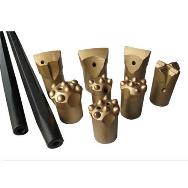 R25 R28 Button Drill Bit Spherical / Ballistic Dia 33 - 45mm With Short Skirt