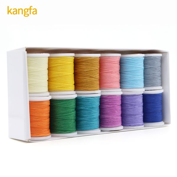 Polyester/Waxed Material 0.8mm 50m Flat Waxed Sewing Thread for Leather Stitching