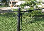 Green / Balck Wire Mesh Fencing PVC Coated 0.5 - 6m Width Chain Link Fence