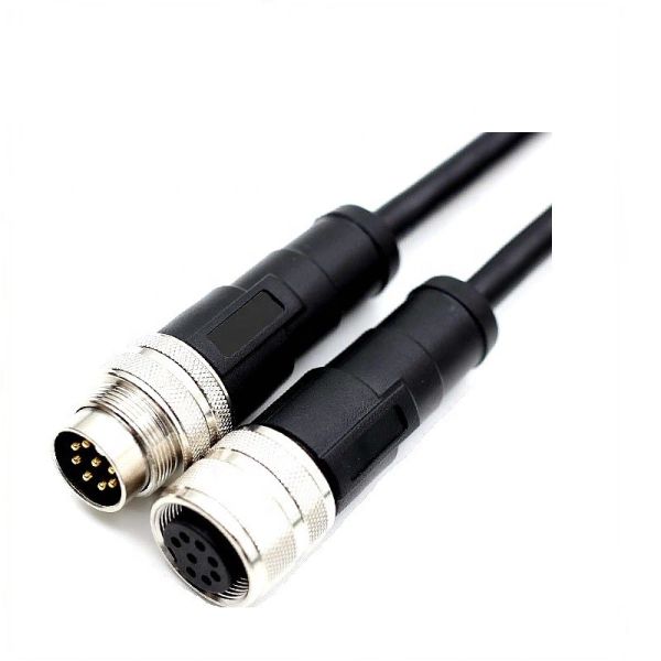 Ip67 12 Pole Plug To Socket M16 Miniature Cable Assemblies Straight Pin Molded Plug