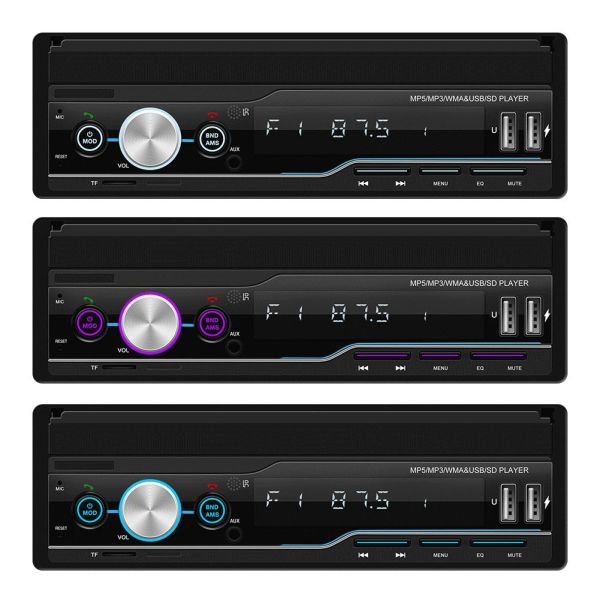 Creatall 7-Inch Telescopic All-in-One CarPlay Radio with MP5 MP4 Card Slots for BT Wireless Hands-Free Player