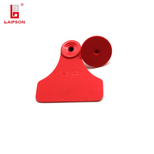 Red Color Tpu ISO9001 Laser Engraved Numbers Animal Ear Tag For Pig Sheep Farm
