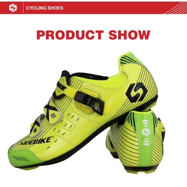 Anti Skid Fluorescent Cycling Shoes , Road Bike Riding Shoes Low Wind Resistance