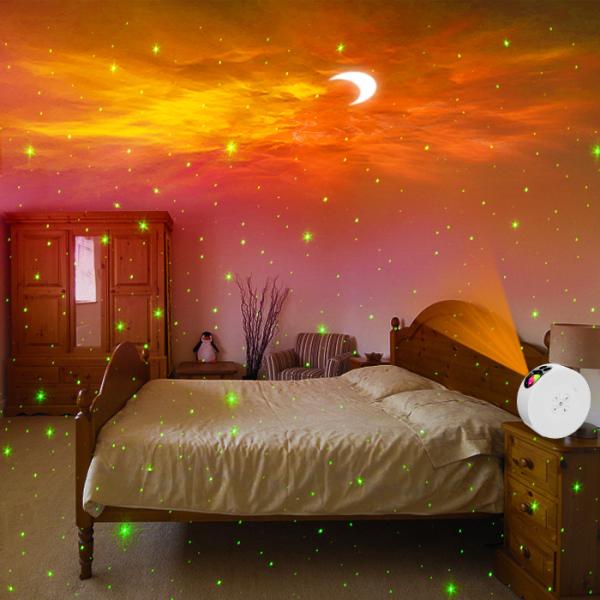 Multiscene 5V Moon Galaxy Projector , Bedroom Moonlight Star Light Projector