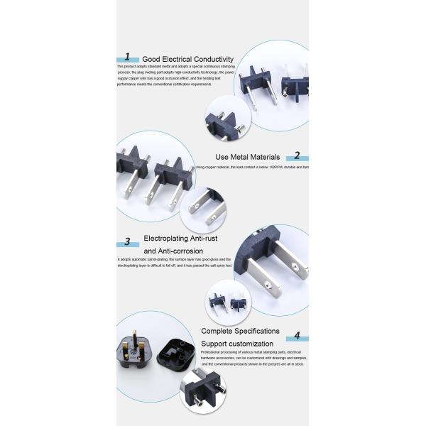 125V 15A 2 Pole VDE Plug Insert Hollow Pin Or Solid Pin