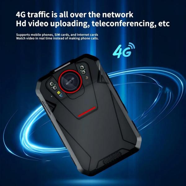 4G Wifi Bodycam Law Enforcement Recorder 2.4inch Touch LCD Display Battery 2500 Mah With SOS LED Red And Blue LED