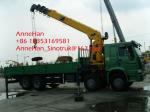 Mobile Low Bed Truck Mounted Straight Arm Crane 8x4 With 15 Ton , Swing Arm