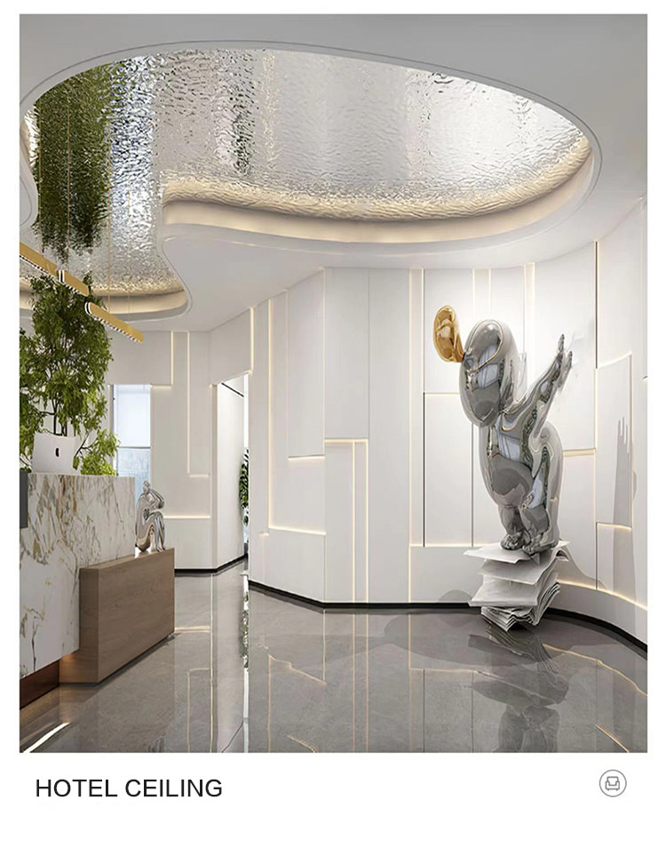 Square PVC Coated Water Ripple Panel Bamboo Fiber Wall Panels