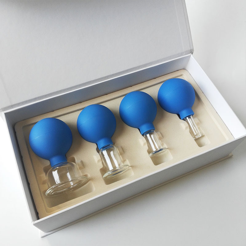 4pcs Silicone Facial Massage Cupping Set Vacuum Body Massager Cup Ventouse Anti Cellulite Therapy Face Suction Cups Kit