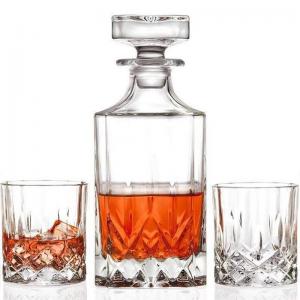 Quality Lead Free Clear Red Wine Decanter , Unique Shaped Whiskey Liquor Glass Set for sale