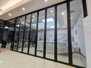 China Black Exterior Aluminium Bifold Doors Soundproof Aluminium Bifold Patio Doors on sale