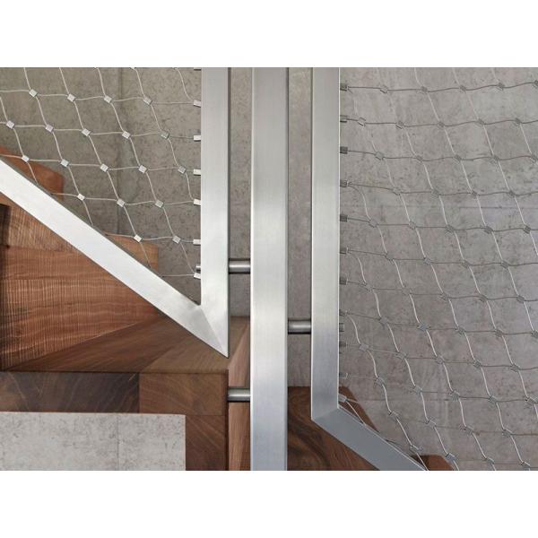 Seamless Ferruled 1.5 mm wire rope 60 mm eye size balustrade security wire rope mesh net