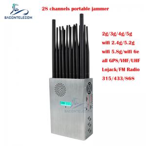 Quality 27 Antennas Portable Mobile Phone Signal Jammer 28w For Wifi GPS FM Radio for sale