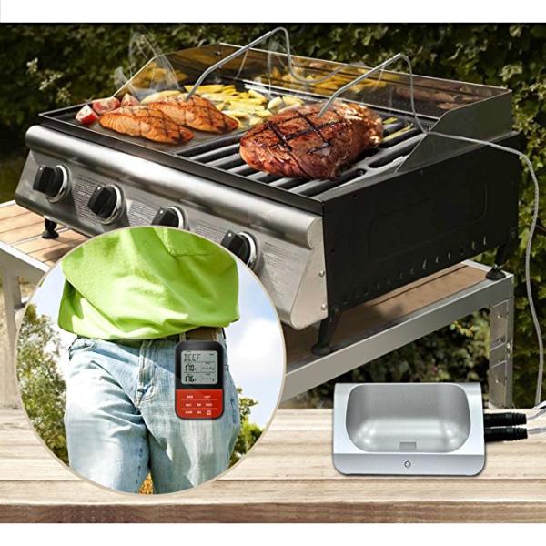 Dual Probe Remote Control Wireless Food Thermometer 30 Meters Remote Range