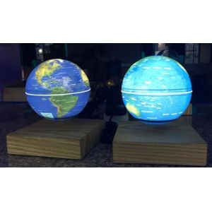 Quality wooden base magnetic floating pop globe 8 inch ball lighting for sale