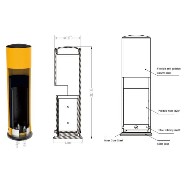 Flexible Pedestrian Barrier  Anti-Collision Guardrails Warehouse Safety Barrier Traffic Guardrails