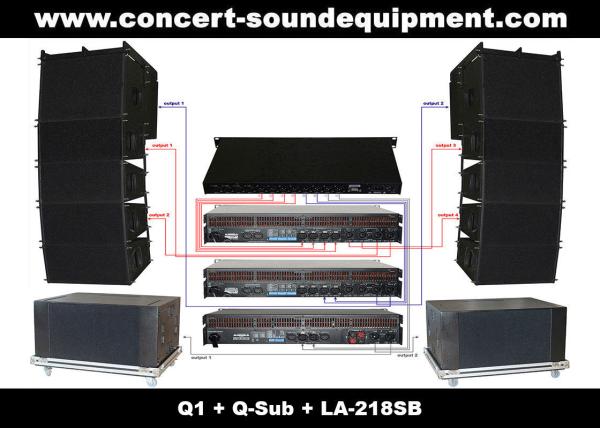 480W Full Range Line Array Speaker With 1.4"+2x10" Neodymium Drivers For Concert