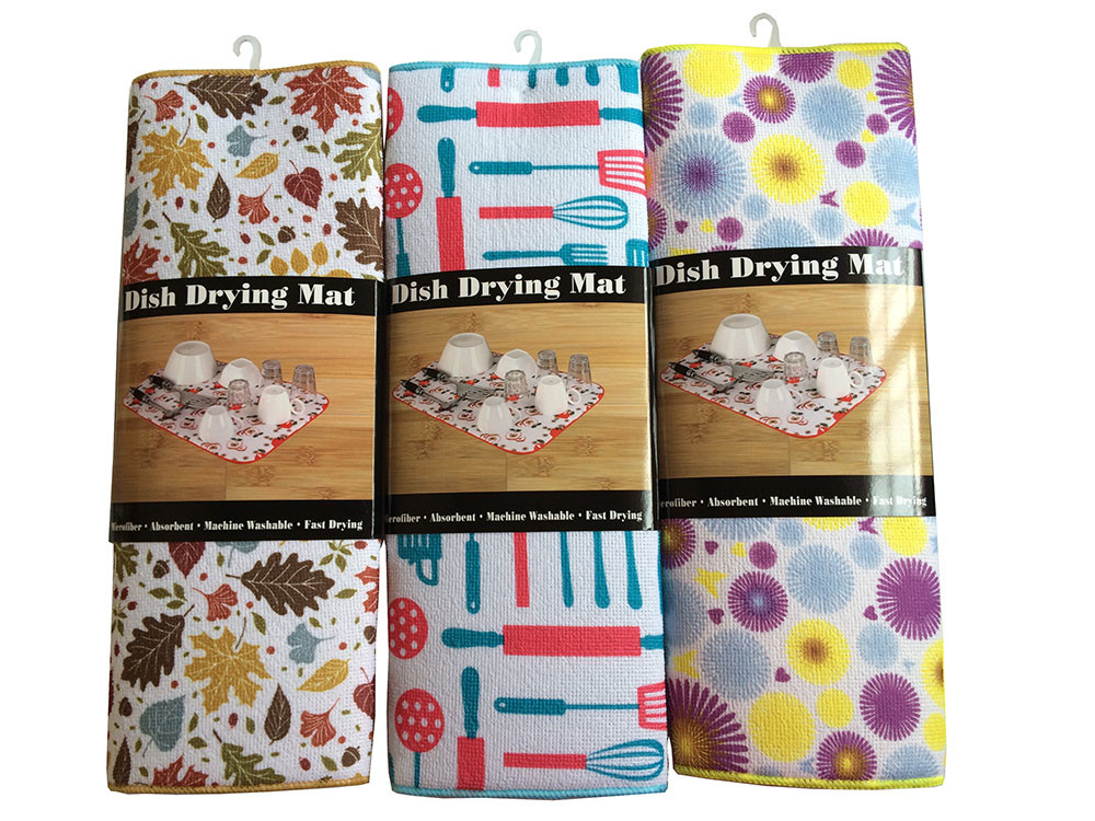 Absorbent Microfiber Kitchen Dish Drying Mat All Polyester