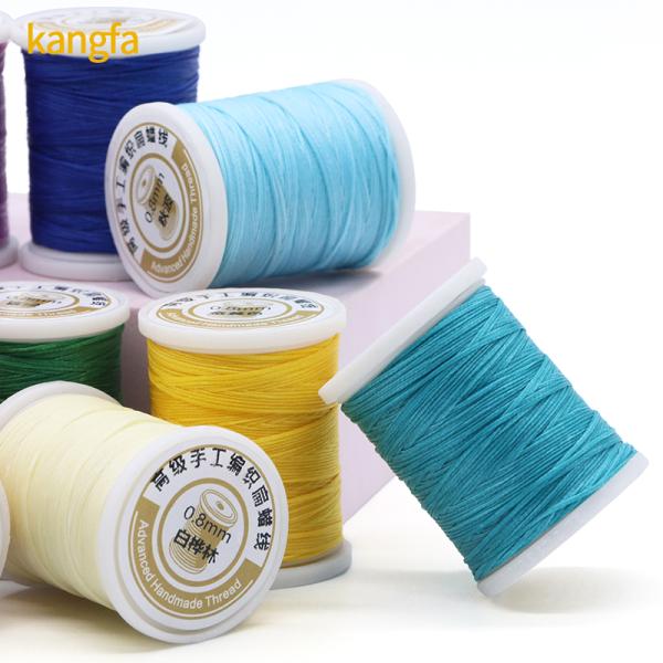 Polyester/Waxed Material 0.8mm 50m Flat Waxed Sewing Thread for Leather Stitching