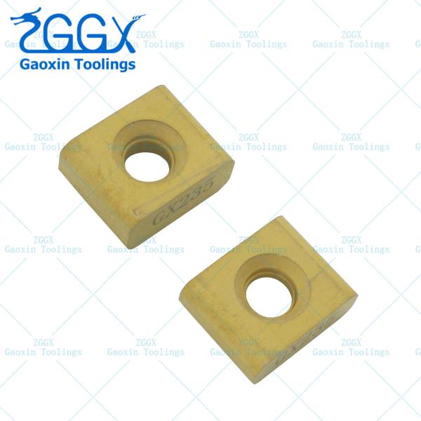 Tungsten Cutting Carbide Milling Inserts CVD TiN Coated Yellow