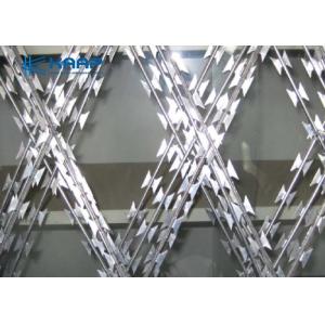 Quality Welded Razor Barbed Wire Galvanized Stainless Steel Flatwrap Unique Shape for sale