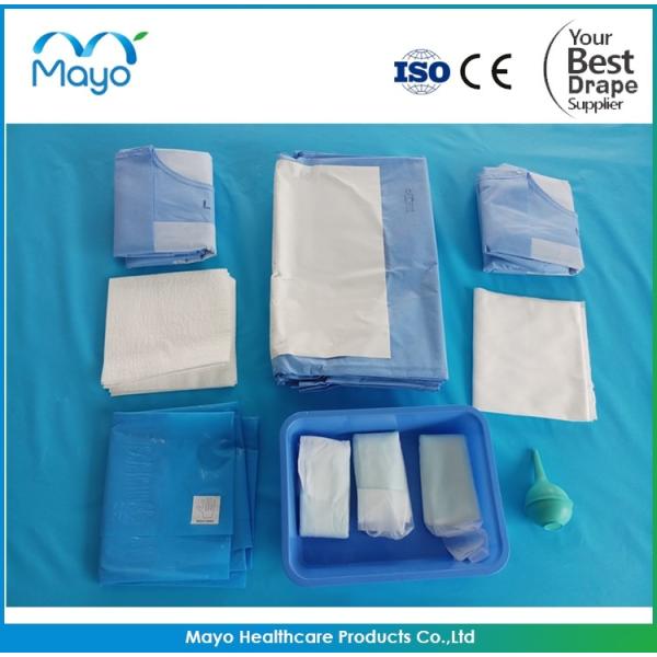 SMS 45gsm Cesarean Drape Kits Clear Cesarean Section Drape