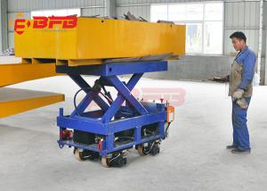China 2019 Cheap Electric Outdoor Material Handling Lifting Equipment , Yellow Heavy Load Rail Transfer Car on sale