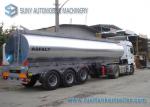 35000 Liters Tri-axle Heating Bitumen Storage Tanks , Aluminum Cover Bitumen