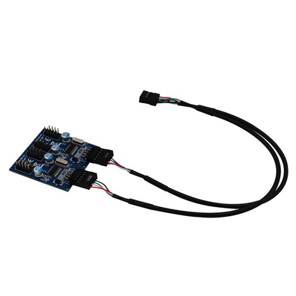 9pin USB Header Male 1 To 4 Female Extension Splitter Cable Connector Adapter