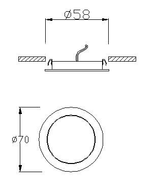 High luminous efficiency LED recessed cabinet light for furniture 58MM opening diameter