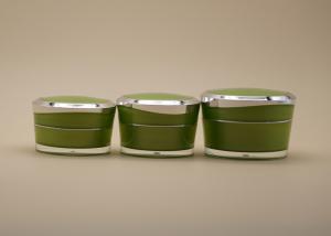Quality Leak Proof Cosmetic Cream Containers Portable Fresh Green With Silver Color for sale