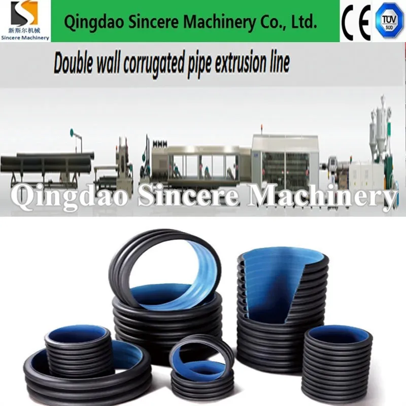 Large Diameter Double Wall Corrugated Dwc Pipe Making Machine HDPE Dual Wall Bellows Drainage Pipe Extrusion Machine