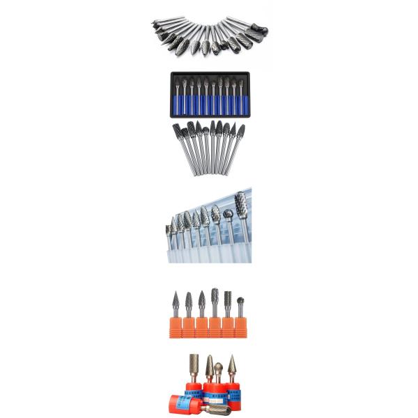 5PCS 1/4 Inch 6mm Shank Die Double Cut Carbide Rotary Burrs Set Die Grinder Bits