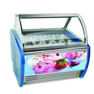 Commercial Double Row 10 Pans Ice Cream Display Freezer