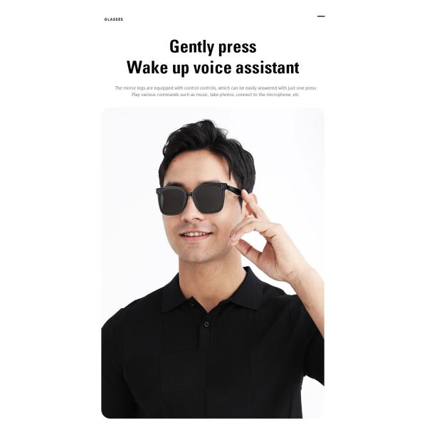 Ultralight Smart Music Sunglasses with BT 5.3 Bluetooth Version 8-10 Hours