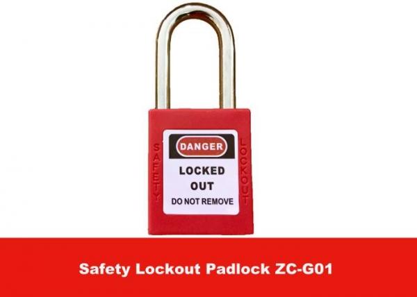 Buy 38mm Steel Shackle ABS Safety Lockout Padlocks with English Danger Warning at wholesale prices