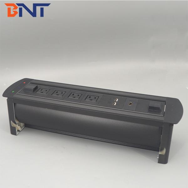 Hidden office motorized flip up power data desktop socket outlets