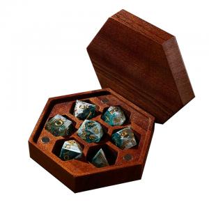 Quality Portable Antiwear Dice Box Set , Lightweight 7 Piece Polyhedral Dice Set for sale