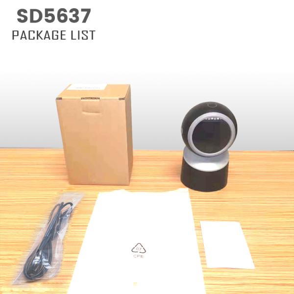 Desktop Barcode Scanner: Hands-Free USB Wired 1D/2D for POS Systems, Supermarkets, and Bookstores