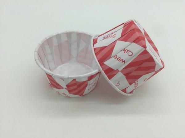 Buy Stitching Color Red And White Baking Cups , Cupcake Paper Cases Mini Birthday Cake Holder at wholesale prices